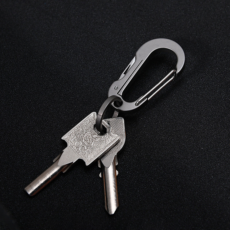 Mini llavero de aleación de titanio con mosquetón, cuchillo plegable de bolsillo, herramientas portátiles