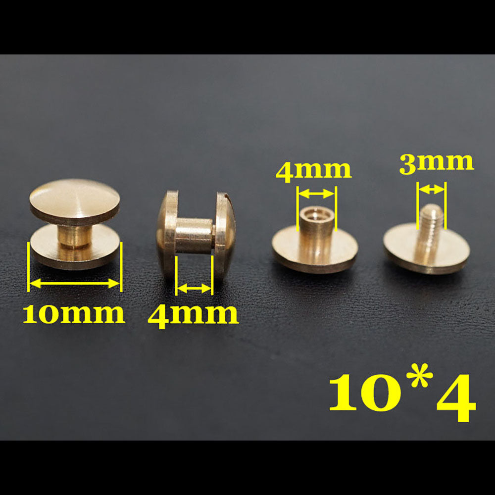 20pcs Leather Craft Wallet bag Solid Brass Belt ARC Screw Luggage Nail Rivets