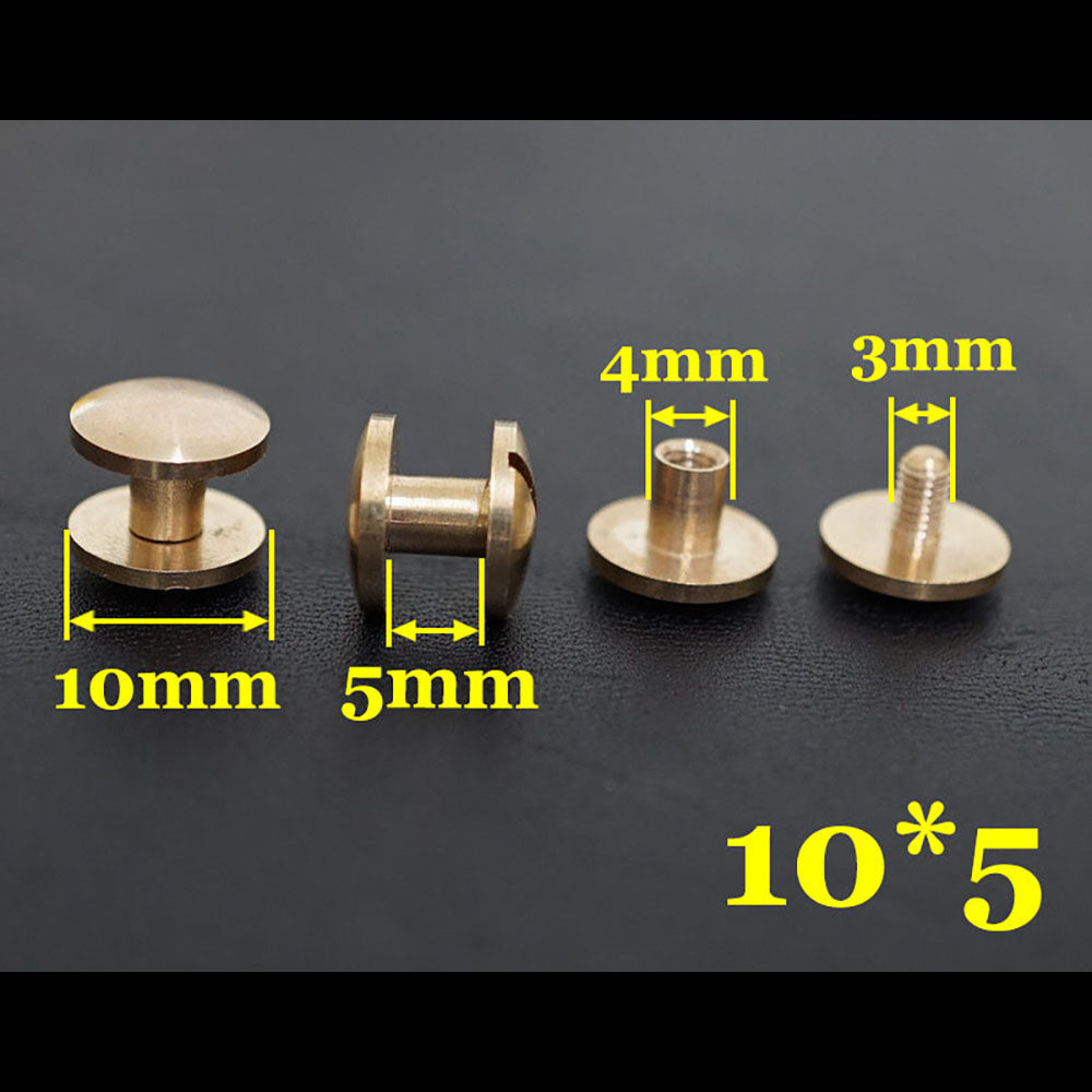 20pcs Leather Craft Wallet bag Solid Brass Belt ARC Screw Luggage Nail Rivets