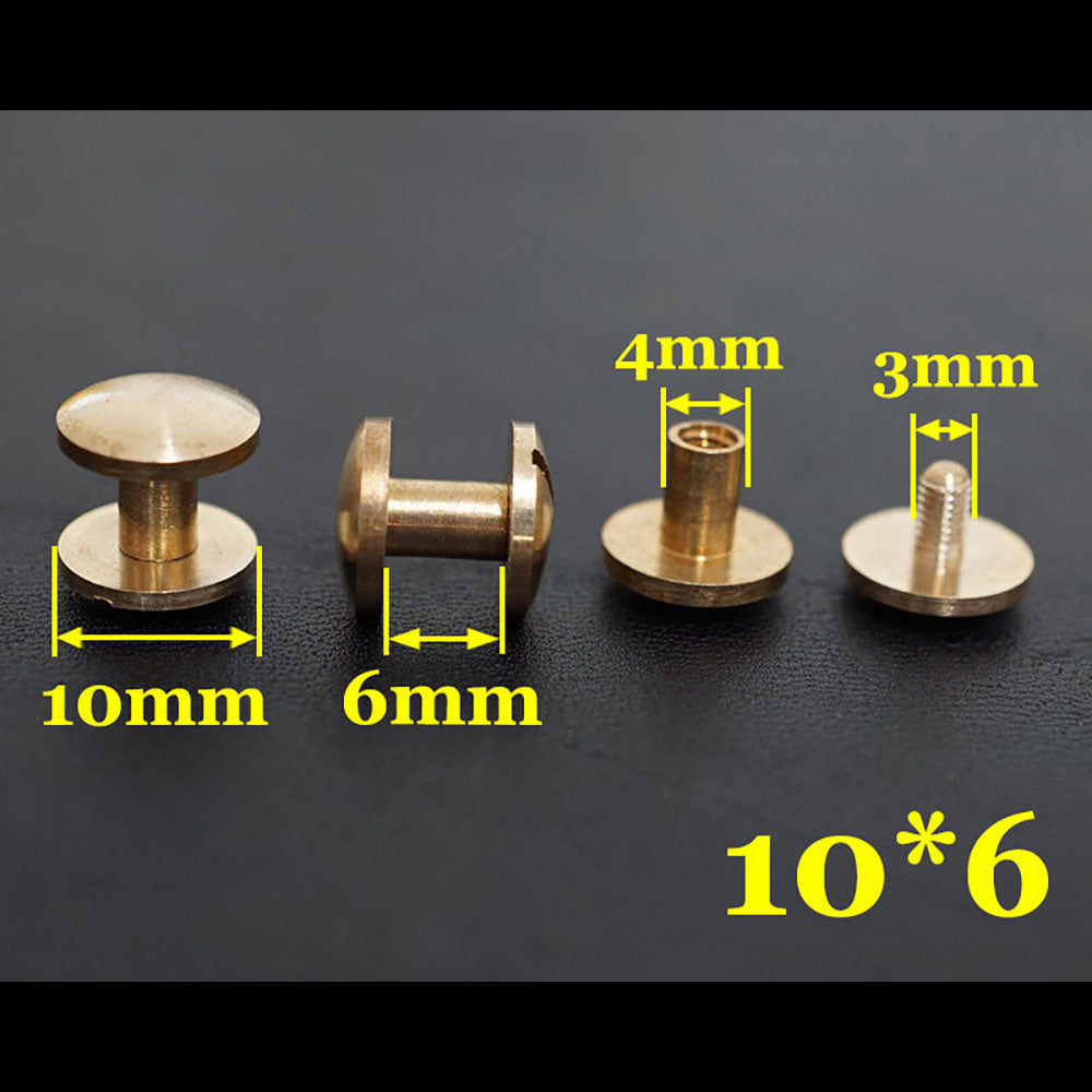20pcs Leather Craft Wallet bag Solid Brass Belt ARC Screw Luggage Nail Rivets