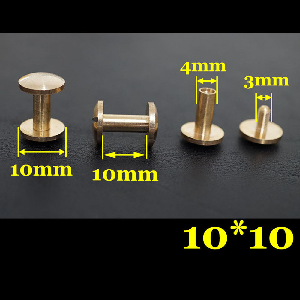 20pcs Leather Craft Wallet bag Solid Brass Belt ARC Screw Luggage Nail Rivets
