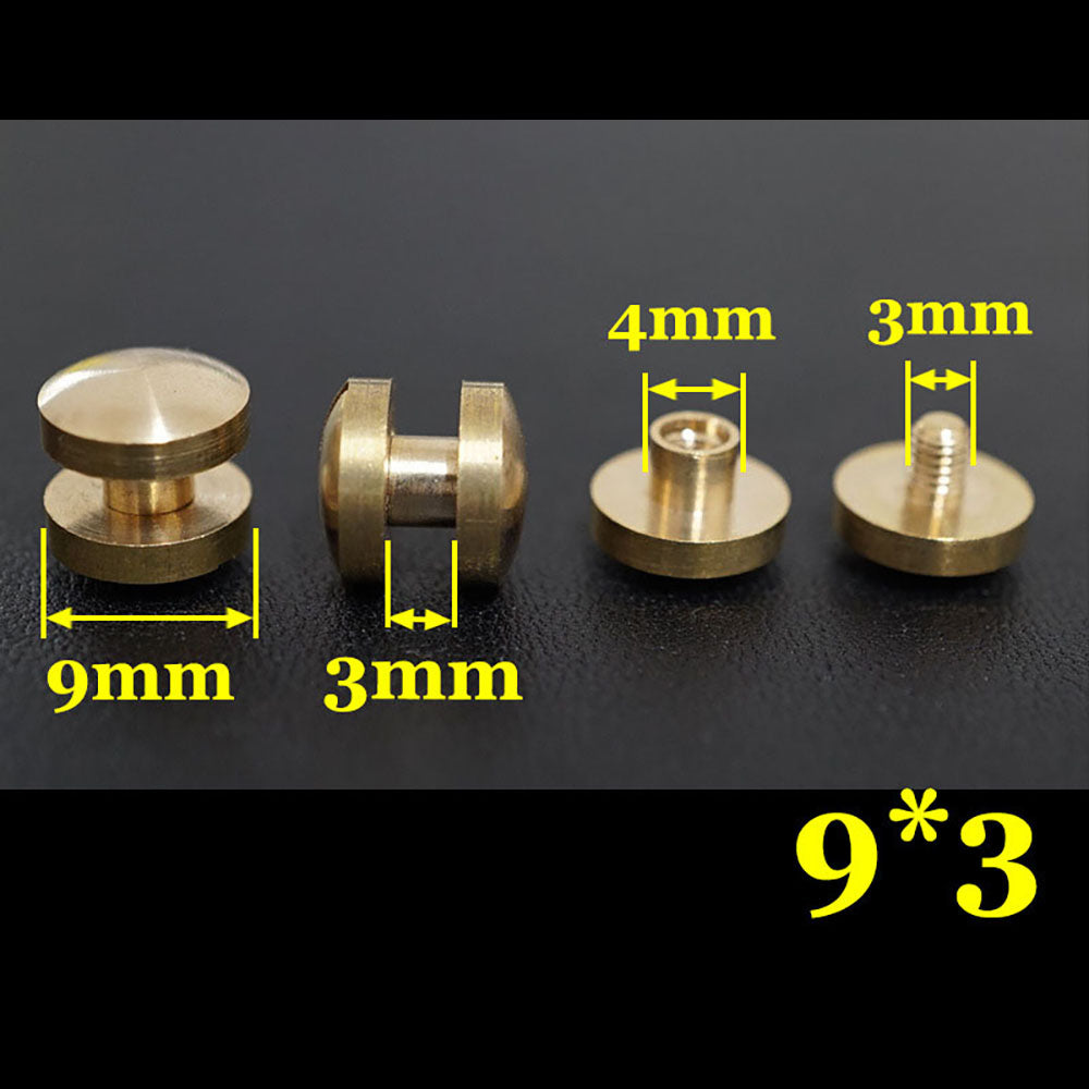 20pcs Leather Craft Wallet bag Solid Brass Belt ARC Screw Luggage Nail Rivets