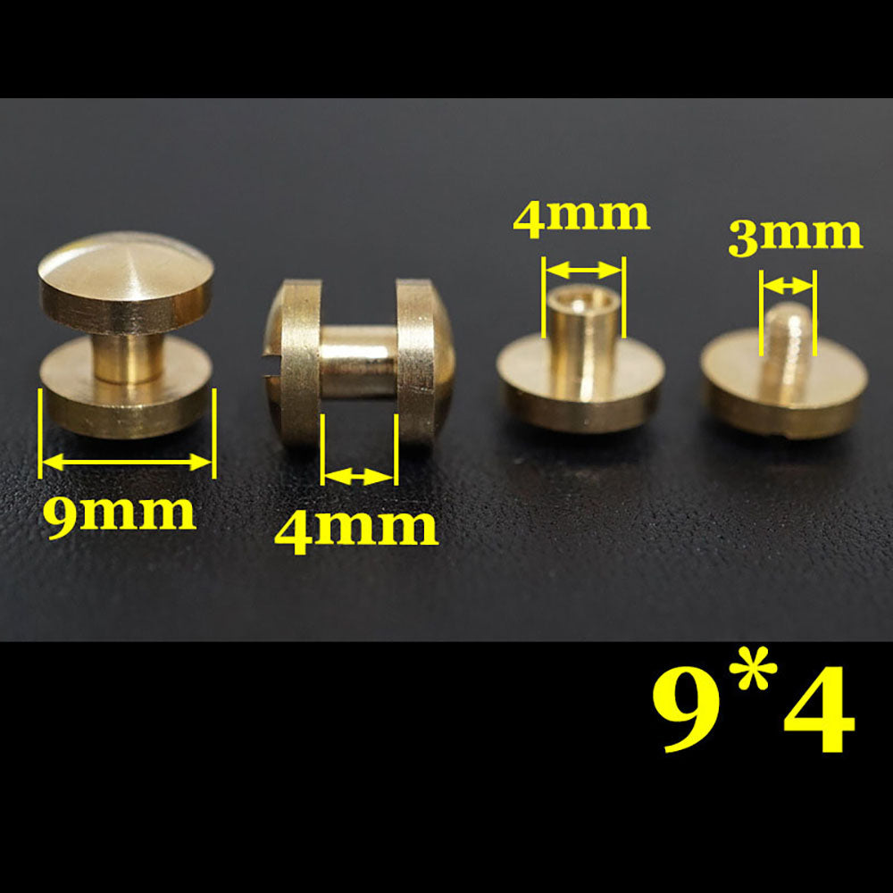 20pcs Leather Craft Wallet bag Solid Brass Belt ARC Screw Luggage Nail Rivets