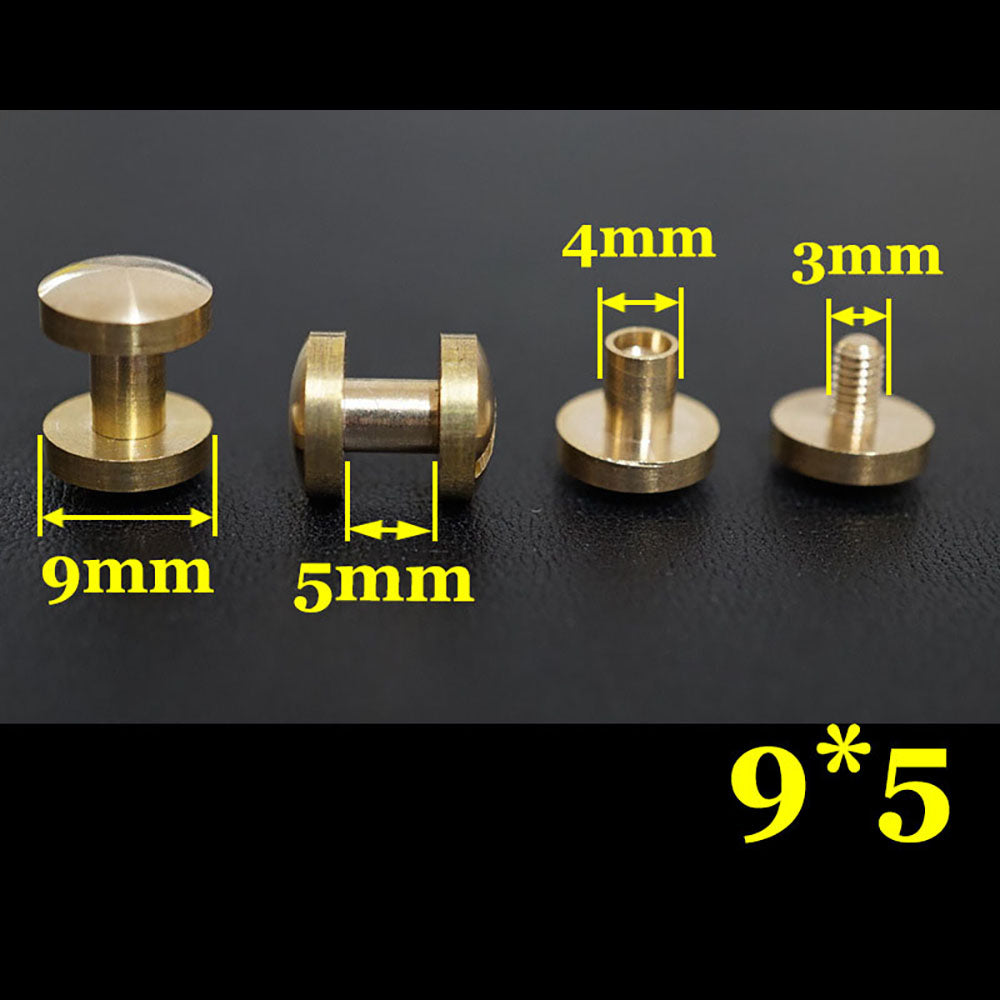 20pcs Leather Craft Wallet bag Solid Brass Belt ARC Screw Luggage Nail Rivets