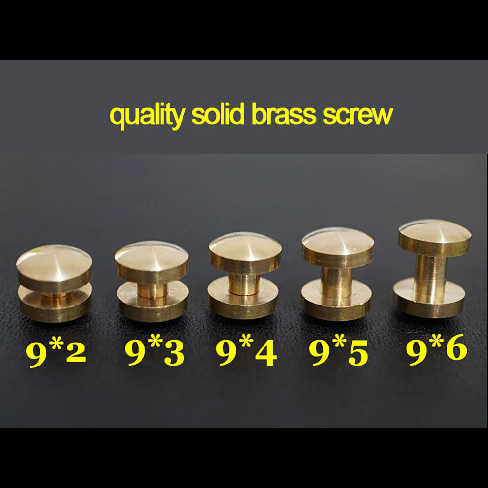 20pcs Leather Craft Wallet bag Solid Brass Belt ARC Screw Luggage Nail Rivets