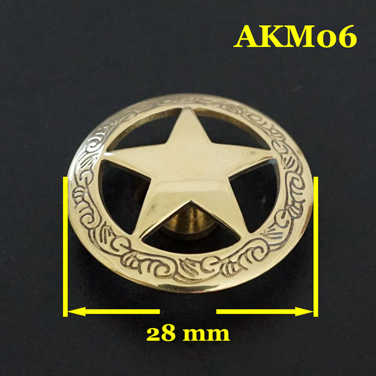 Massivem Messing Leder Handwerk Niete Stud Punk Schraube Zurück Brieftasche tasche Conchos Decor