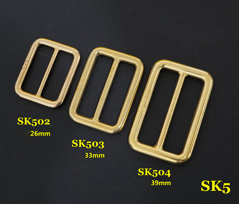 2X Solid Brass Rectangle Buckle Slider Bar Strap Luggage Accessor Leathercraft