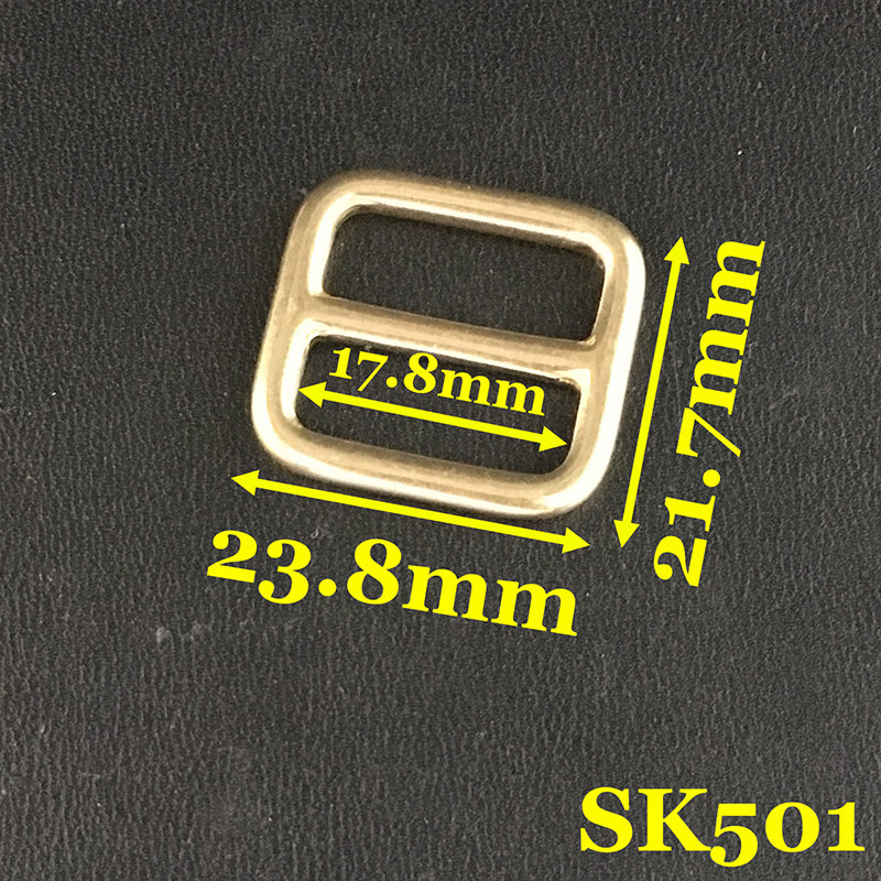2X Solid Brass Rectangle Buckle Slider Bar Strap Luggage Accessor Leathercraft