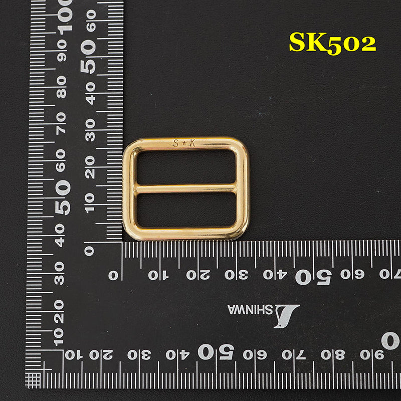 2X Solid Brass Rectangle Buckle Slider Bar Strap Luggage Accessor Leathercraft