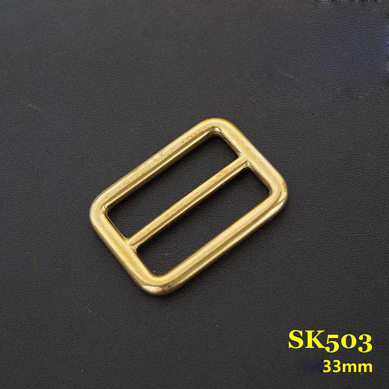 2X Solid Brass Rectangle Buckle Slider Bar Strap Luggage Accessor Leathercraft