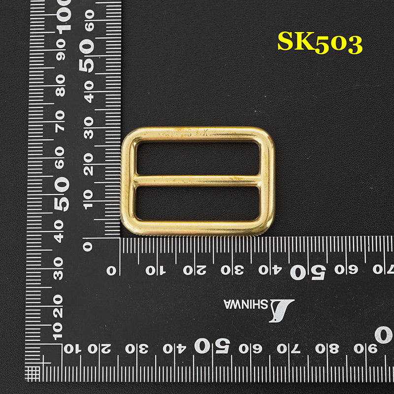 2X Solid Brass Rectangle Buckle Slider Bar Strap Luggage Accessor Leathercraft