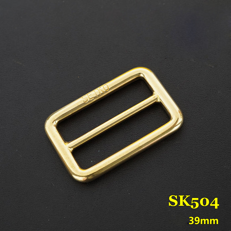 2X Solid Brass Rectangle Buckle Slider Bar Strap Luggage Accessor Leathercraft