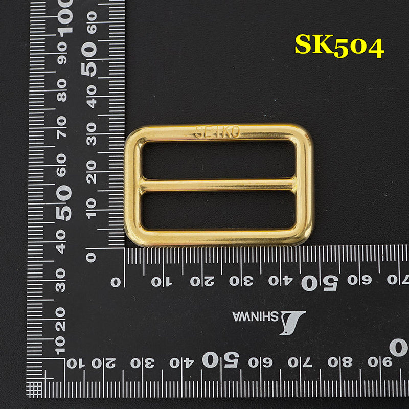 2X Solid Brass Rectangle Buckle Slider Bar Strap Luggage Accessor Leathercraft