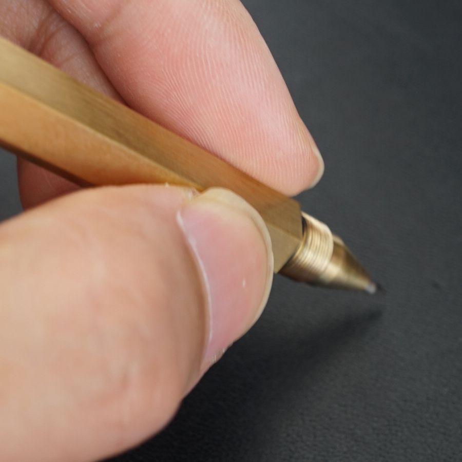 Handmade Retro hexagonal Shaped Solid Brass Tactical Pen Ball Point Pen EDC Gift