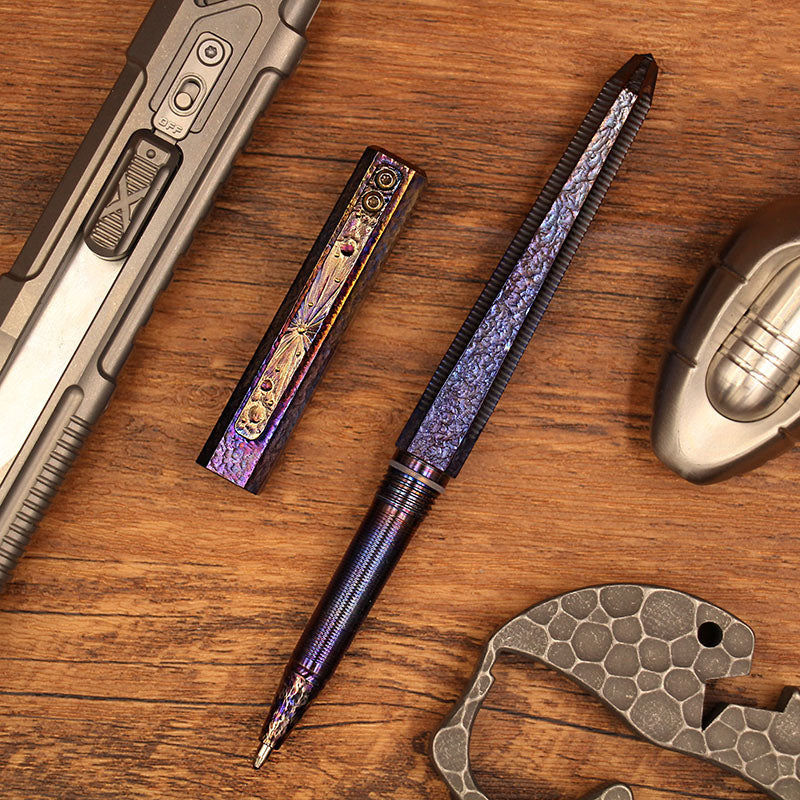 Solide Titan Legierung Selbstverteidigung Taktische Überleben Werkzeug Stift Unterzeichnung EDC Geschenk
