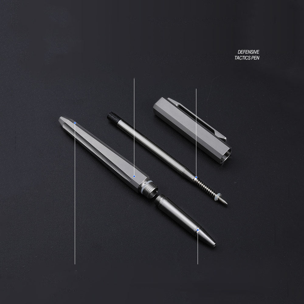 Solide Titan Legierung Selbstverteidigung Taktische Überleben Werkzeug Stift Unterzeichnung EDC Geschenk
