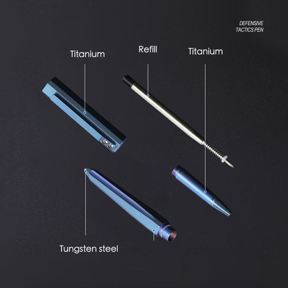 Solide Titan Legierung Selbstverteidigung Taktische Überleben Werkzeug Stift Unterzeichnung EDC Geschenk