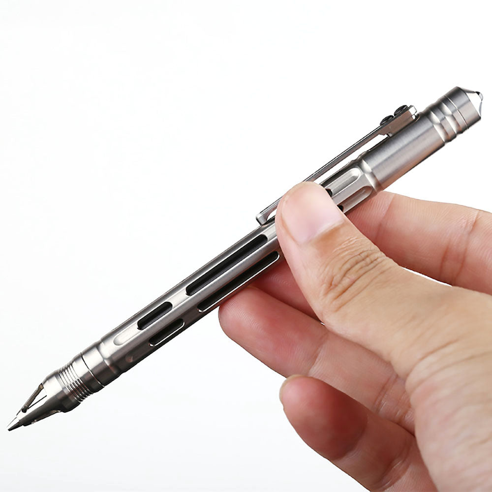 Lápiz de aleación de titanio macizo para autodefensa, herramienta táctica de supervivencia, firma, regalo EDC