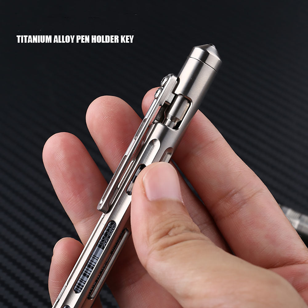 Lápiz de aleación de titanio macizo para autodefensa, herramienta táctica de supervivencia, firma, regalo EDC