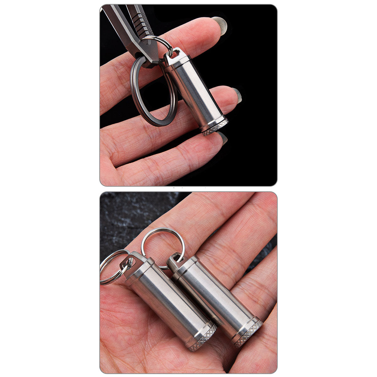 Titanium Mini Waterproof Pill Case Box Travel Capsule Bottle Holder Container