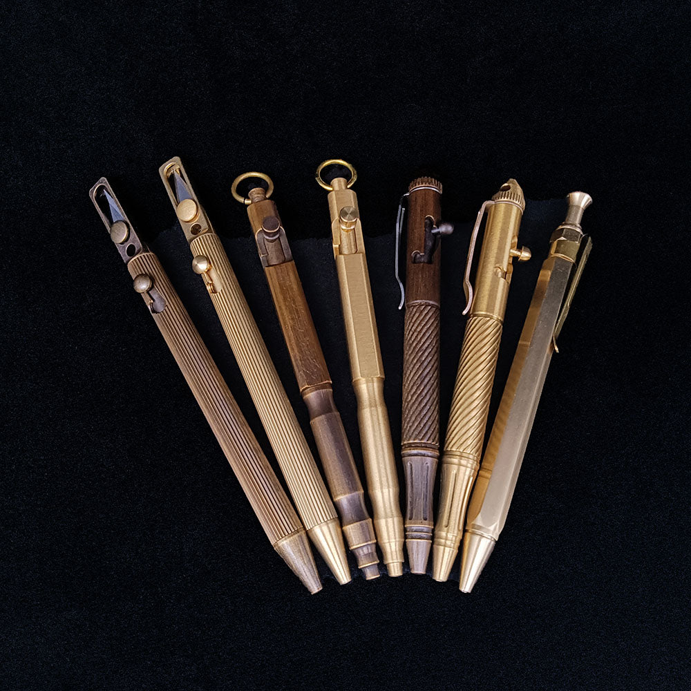 Massiver Messing Bolt Action Kugelschreiber Qualität Kupfer Kunst Handwerk Tasche EDC Geschenk2