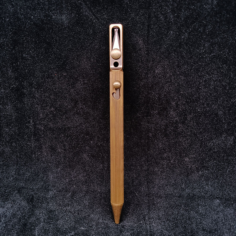 Massiver Messing Bolt Action Kugelschreiber Qualität Kupfer Kunst Handwerk Tasche EDC Geschenk2