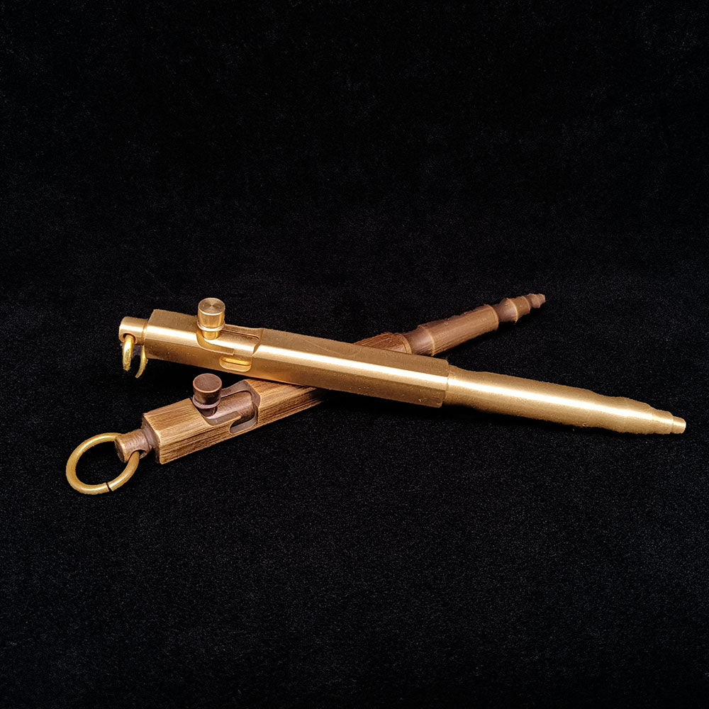Massiver Messing Bolt Action Kugelschreiber Qualität Kupfer Kunst Handwerk Tasche EDC Geschenk2