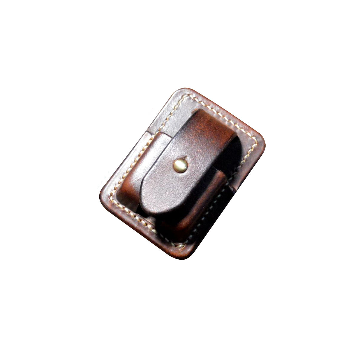 Hand made Genuine leather case fit zippo lighter Full grain cowhide pouch holder