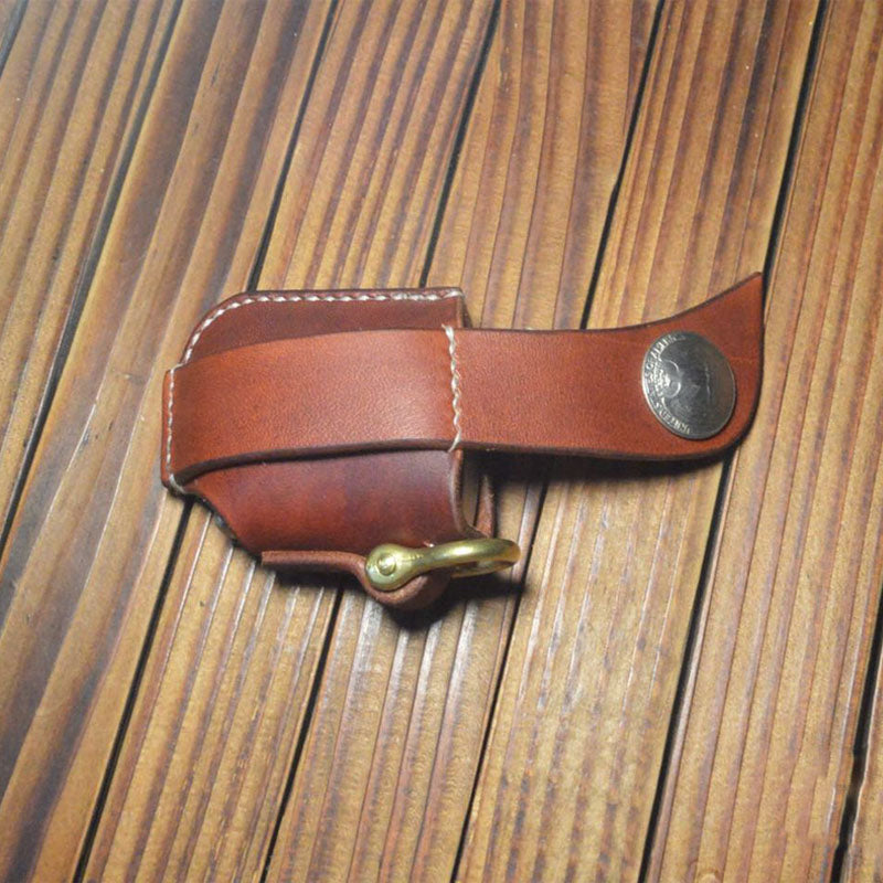 Handmade leather Craft Car Key Bag Cowhide holder for zippo lighter case Z style