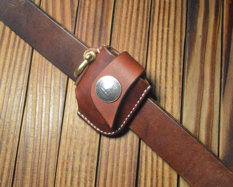 Handmade leather Craft Car Key Bag Cowhide holder for zippo lighter case Z style