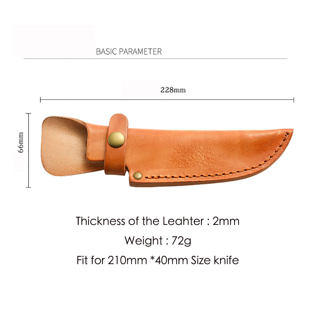 Handgemachte Rindslederscheide für gerades feststehendes Messer, Scheidenabdeckung, Gürtelclip