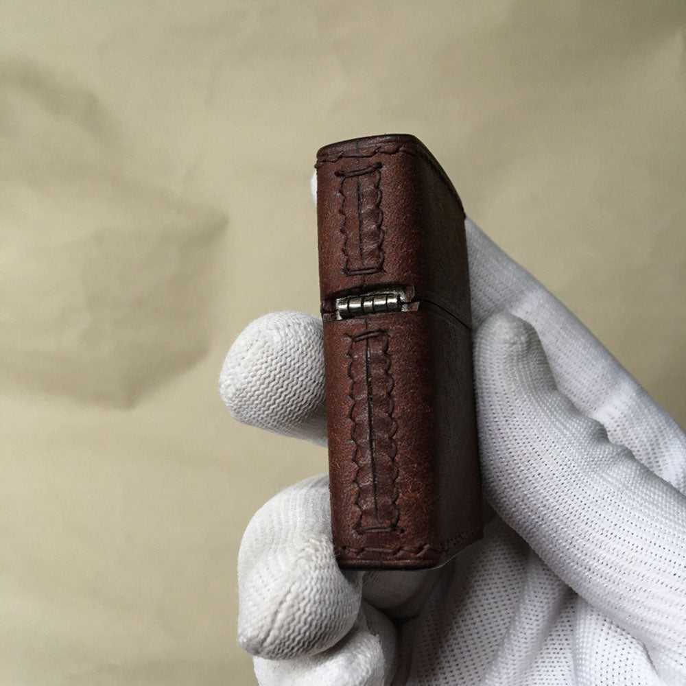 Hand Made Veg tanned Leather Craft Case For Zippo Lighter Cowhide Pouch Holder