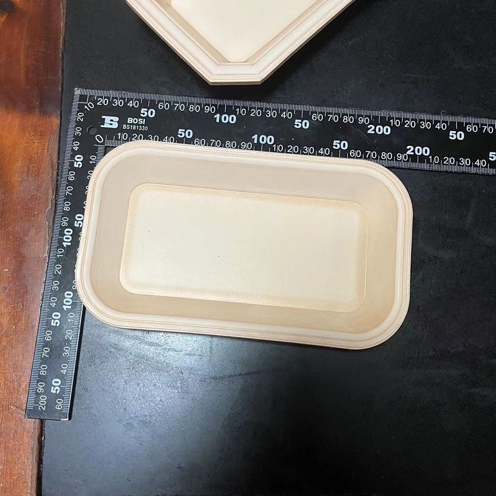 Handmade Molded Genuine Cowhide Vegetable Tanned Leather Catchall Tray Dish
