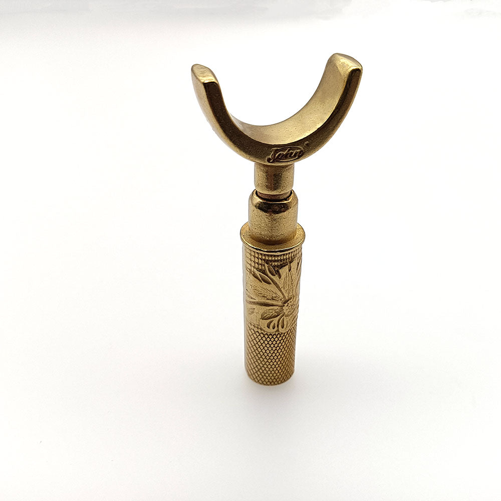 Cuchillo giratorio de metal con doble cojinete para trinchar, color bronce retro, herramienta para artesanía en cuero