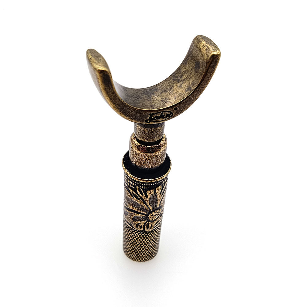 Cuchillo giratorio de metal con doble cojinete para trinchar, color bronce retro, herramienta para artesanía en cuero