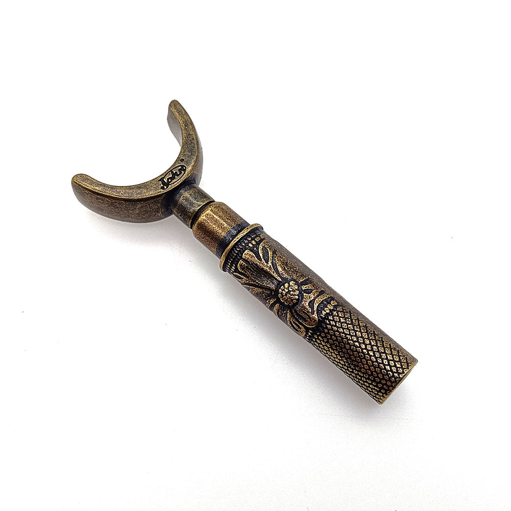 Cuchillo giratorio de metal con doble cojinete para trinchar, color bronce retro, herramienta para artesanía en cuero