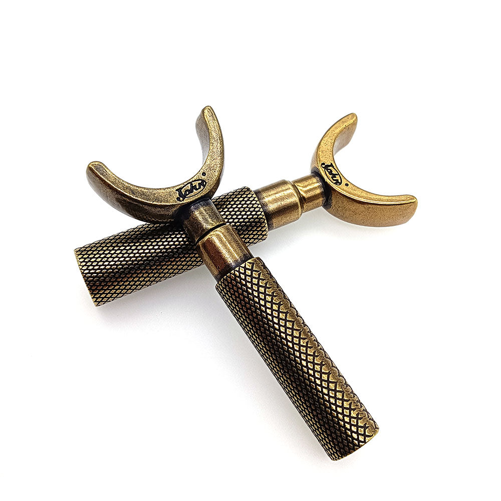 Cuchillo de trinchar de metal con doble cojinete, cuchilla giratoria de corte, color latón, herramienta para artesanía en cuero