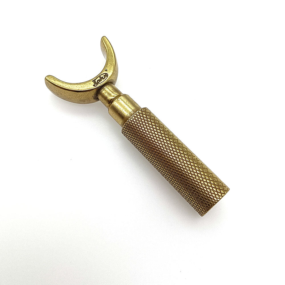 Cuchillo de trinchar de metal con doble cojinete, cuchilla giratoria de corte, color latón, herramienta para artesanía en cuero