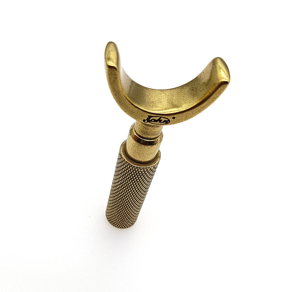 Cuchillo de trinchar de metal con doble cojinete, cuchilla giratoria de corte, color latón, herramienta para artesanía en cuero