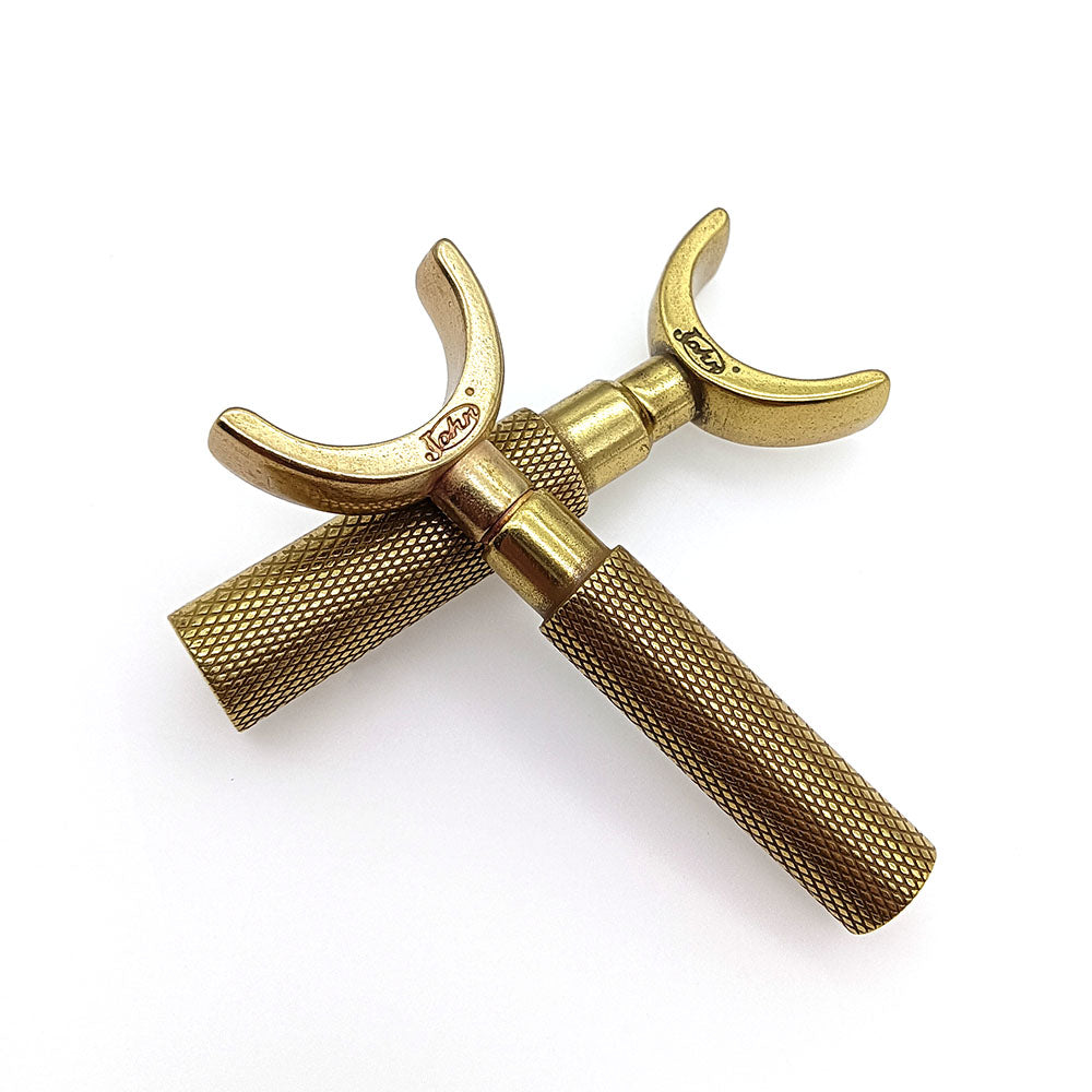 Cuchillo de trinchar de metal con doble cojinete, cuchilla giratoria de corte, color latón, herramienta para artesanía en cuero