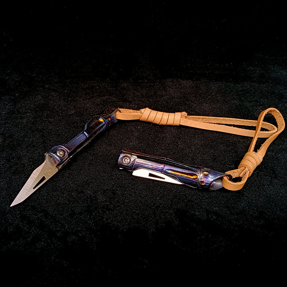 Titan Schlüsselanhänger Mini Bambus Klappmesser Papier Taschenschneider Outdoor EDC