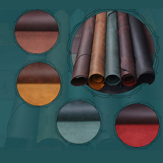 2,0 mm Dickes, ölgegerbtes Rindsleder, Crazy Horse Leder, Bastelmaterial, Retro-Pull-Up-Stil