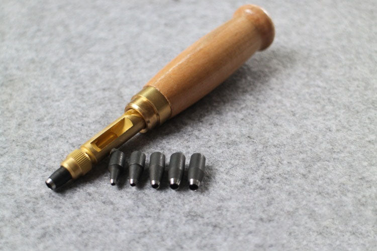 6 IN1 Automatic Hole Punch Tool Cutter For Sewing Leather Craft Paper PVC Banner