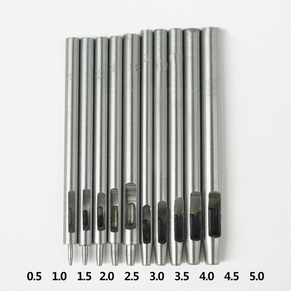 Leather craft Belt hollow round Hole Punch punching tools 0.5-5mm 10pcs/set DIY