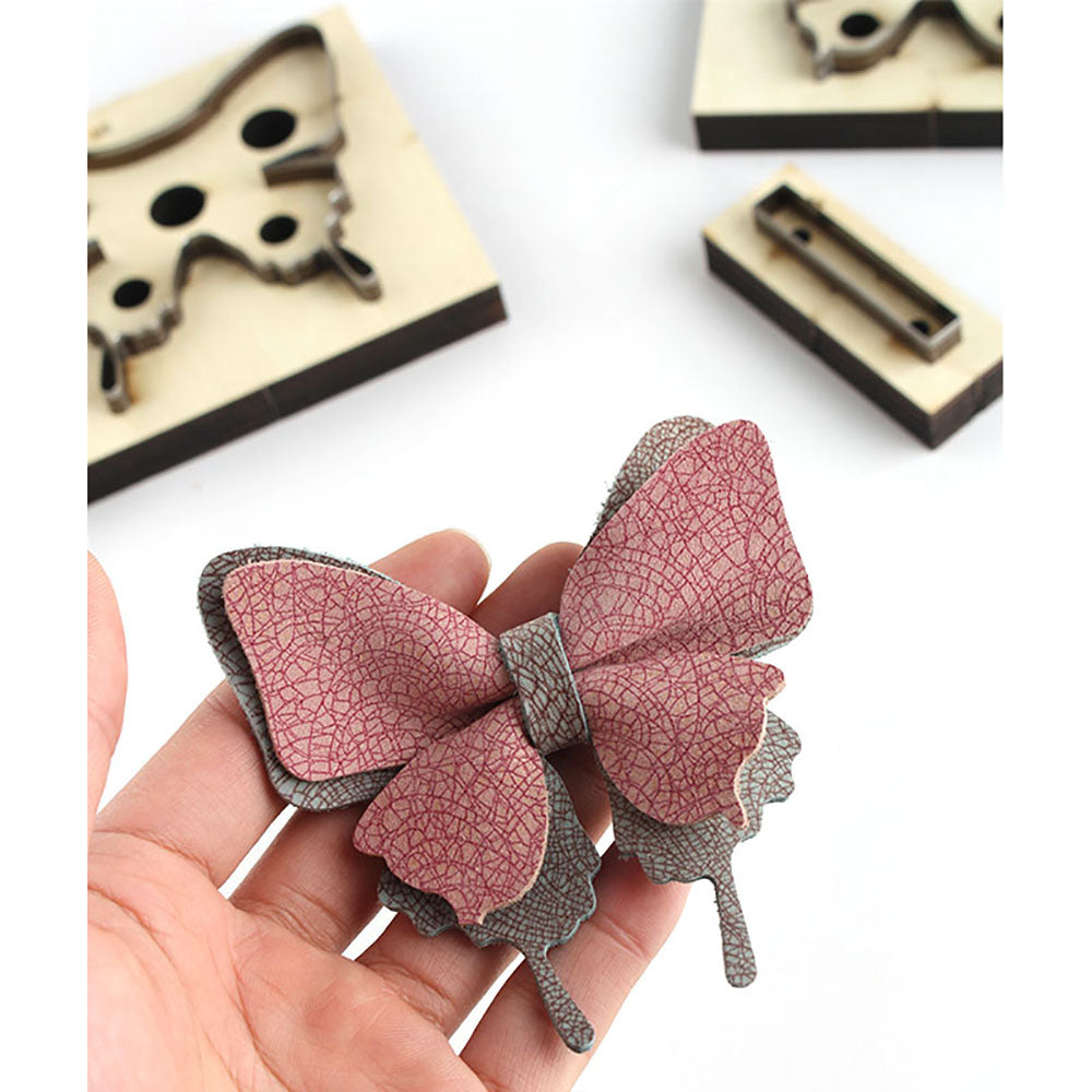 Troquel de corte de mariposa para artesanía en cuero Plantilla de arte con cuchillo japonés Molde de corte Herramientas