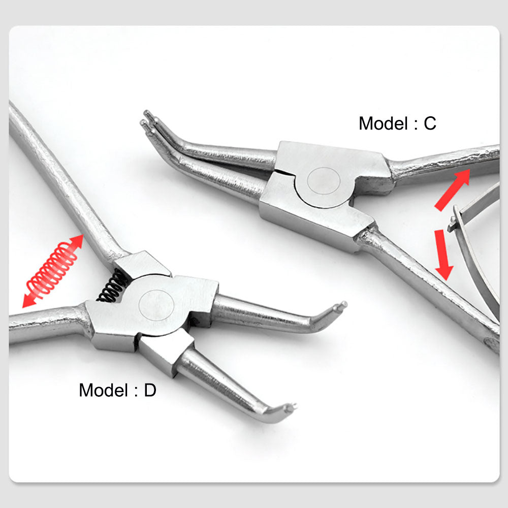 Portable Internal/External Bend/Straight Retaining Clip Snap Ring Circlip Pliers
