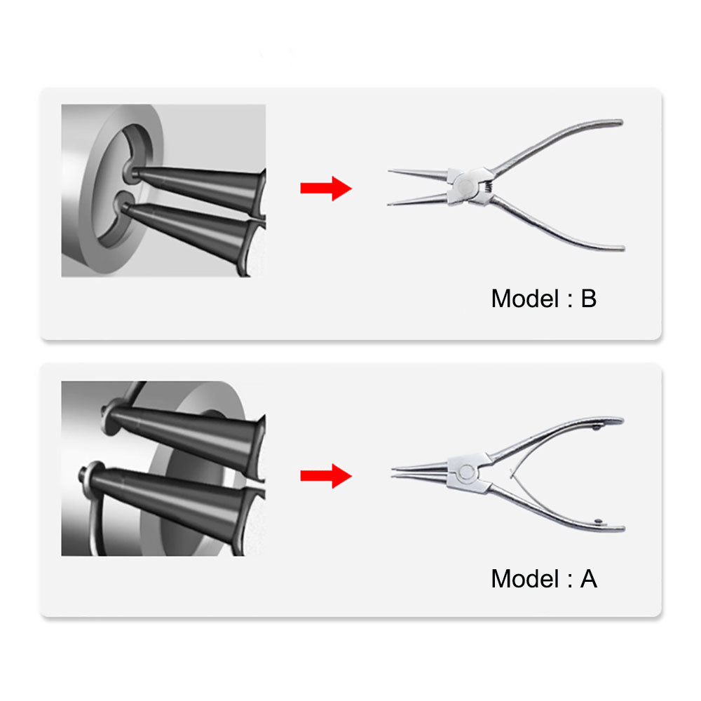Portable Internal/External Bend/Straight Retaining Clip Snap Ring Circlip Pliers