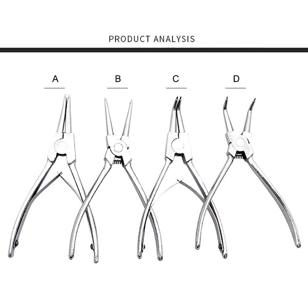 Portable Internal/External Bend/Straight Retaining Clip Snap Ring Circlip Pliers