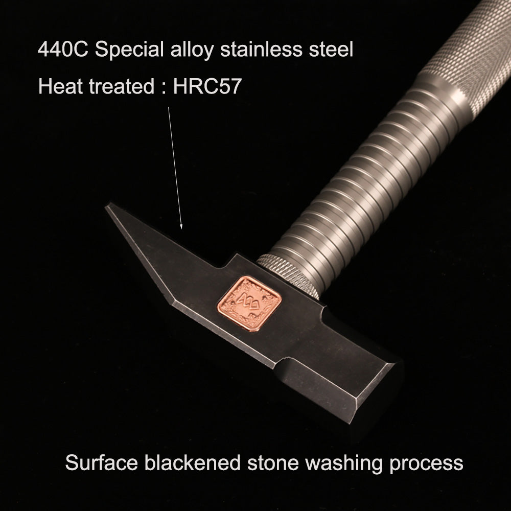 440C Stahl Metallbearbeitung Hammer Aluminium legierung Griff EDC Hand Handwerk DIY Werkzeug