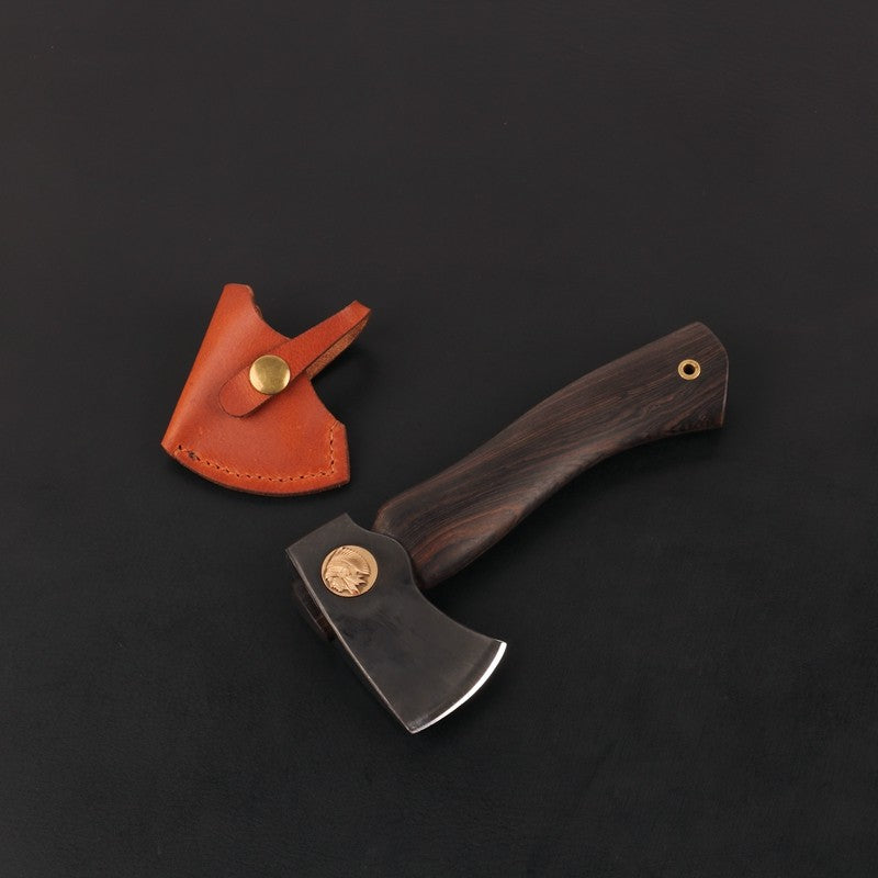 Mini Indians Style Tomahawk Outdoor EDC Axe Hand Tool Ebony Handle 440C Steel